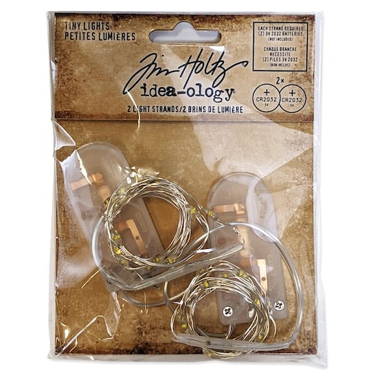 Tim Holtz&#xAE; Idea-Ology Clear Battery Operated Tiny String Lights, 2ct.